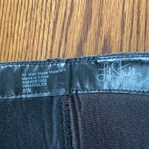 Tall Boots, Black, Harness detail,  2" heel, 8W, Very Good Condition! Fall Boots - Picture 5 of 6